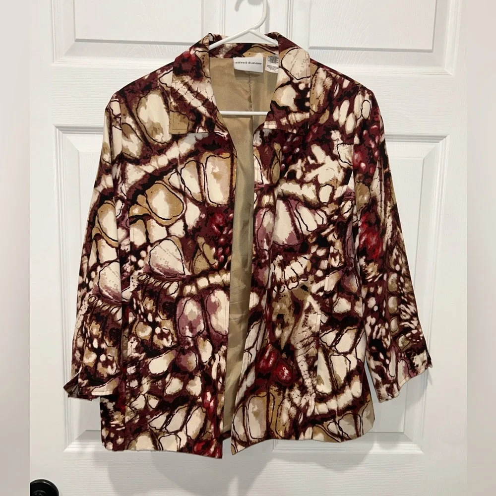 Alfred Dunner‎ Women's Multicolor Size 14 Vintage Knit Jacket with Pockets